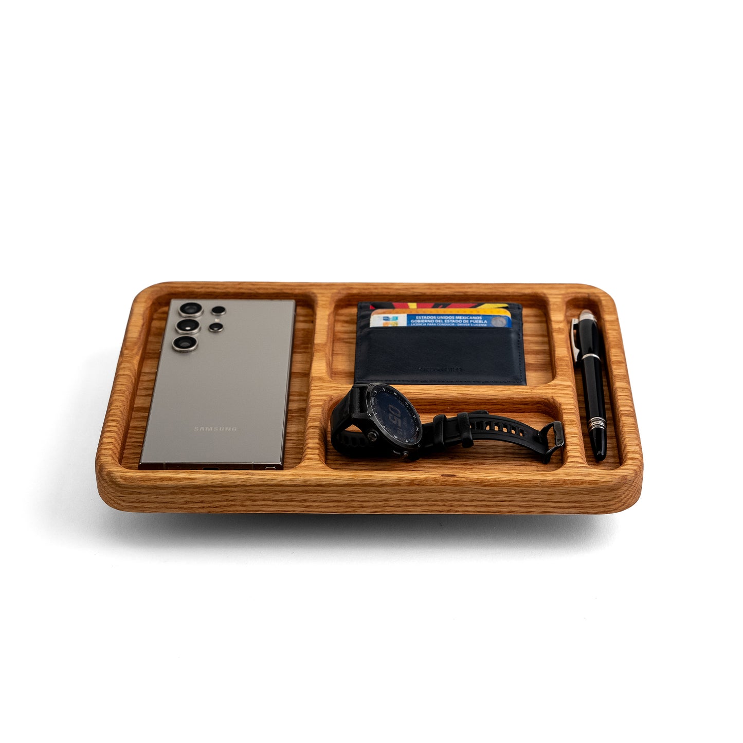 Valet Tray de Madera para Escritorio y Buró