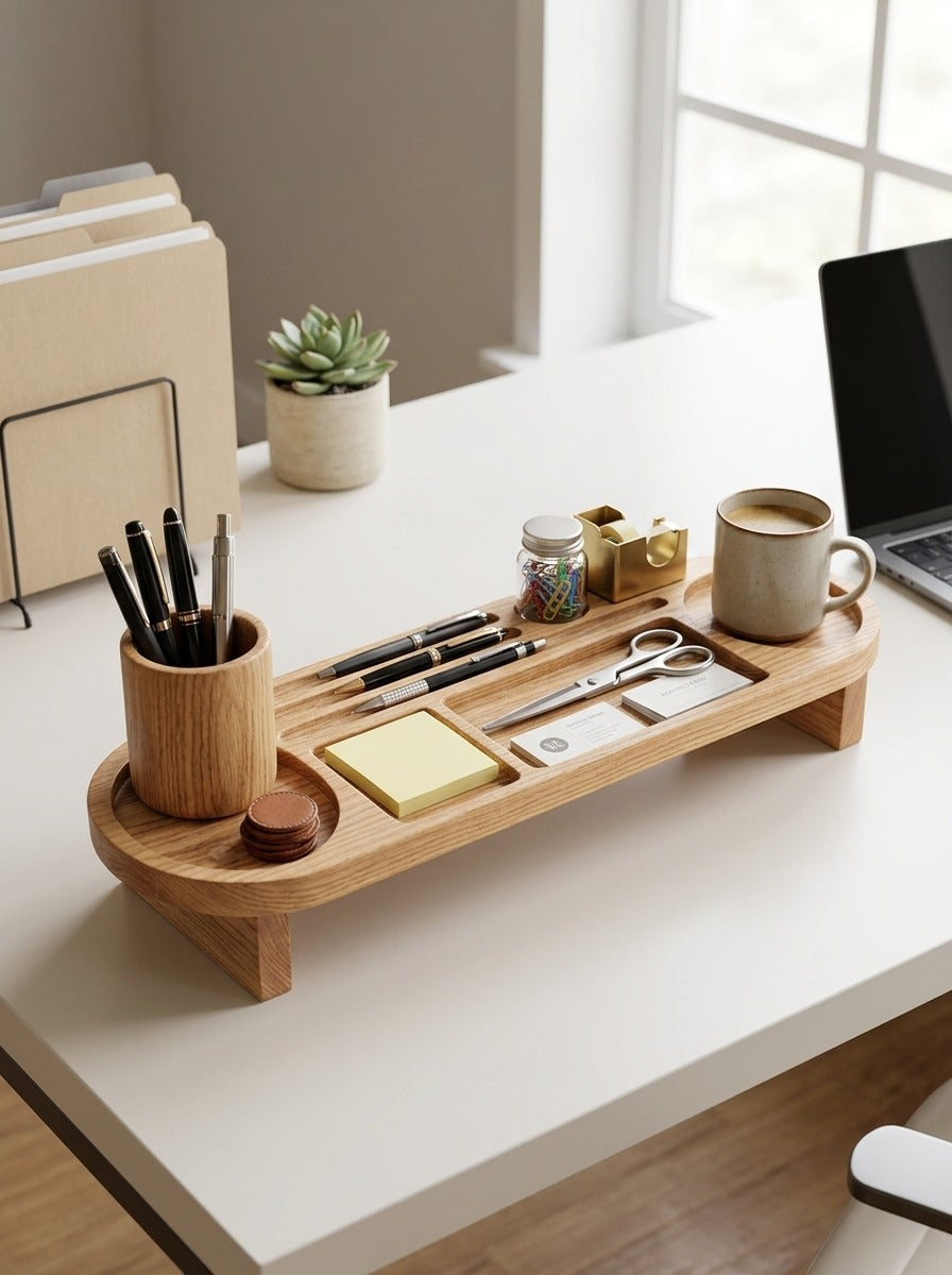 Organizador de Escritorio de Madera